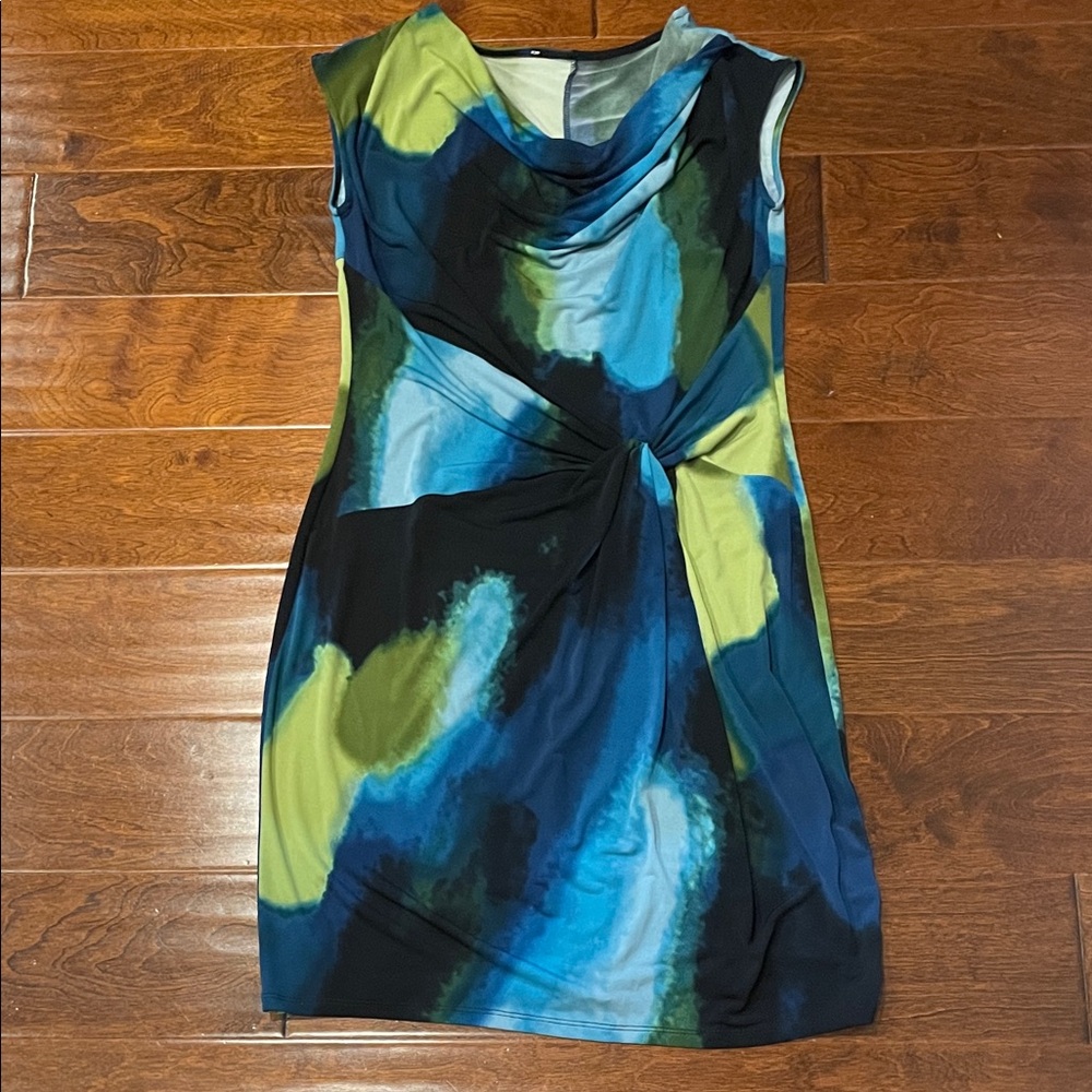 Elegant Blue and Green Women's Dress